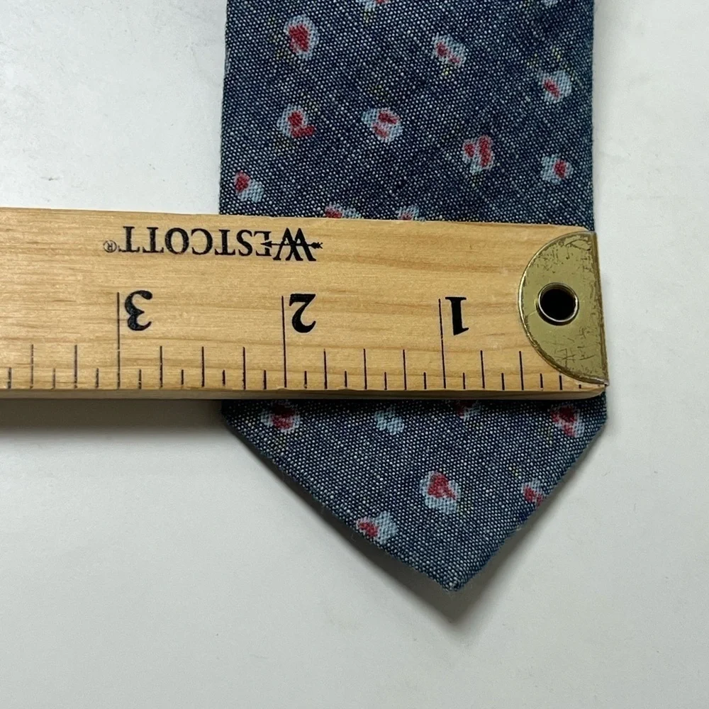 J. Crew Classic 100% Cotton Slim Navy Textured Tie
